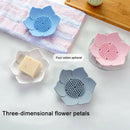 Draining Soap Dish Soap Box Plate Lotus Shape Silicone Box Holder Portable  J1C8