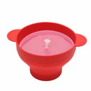 Microwave Popcorn Popper Collapsible Silicone Bowl with Lid and Handles(Red W4J7