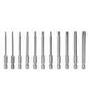 11Pcs 75mm S2 Magnetic Torx Head Drill Screwdriver Bits Hand Tool Kit Set