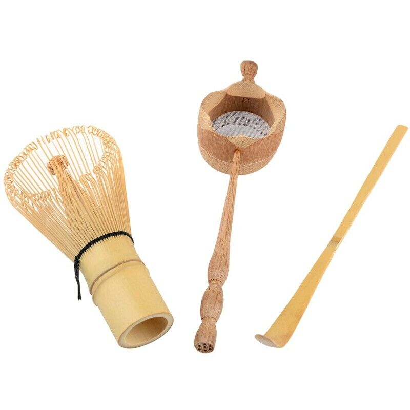 Natural Bamboo Tea Strainer Matcha Whisk Brush Green Tea Powder Whisk Scoop H7Q5