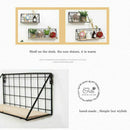 Wall Rack Iron Flower Vase Holder Multi-use Wooden & Iron Wall Sundries Hol