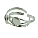 4pcs/lot 20mm Round Bangle Bracelet Blank Tray Cabochon Cameo Base Bezel