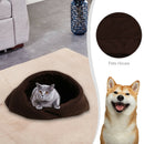 Warm Fleece Pet Sleeping Bag Nest Soft Kennel Cats Dog Bed House (Brown M) A