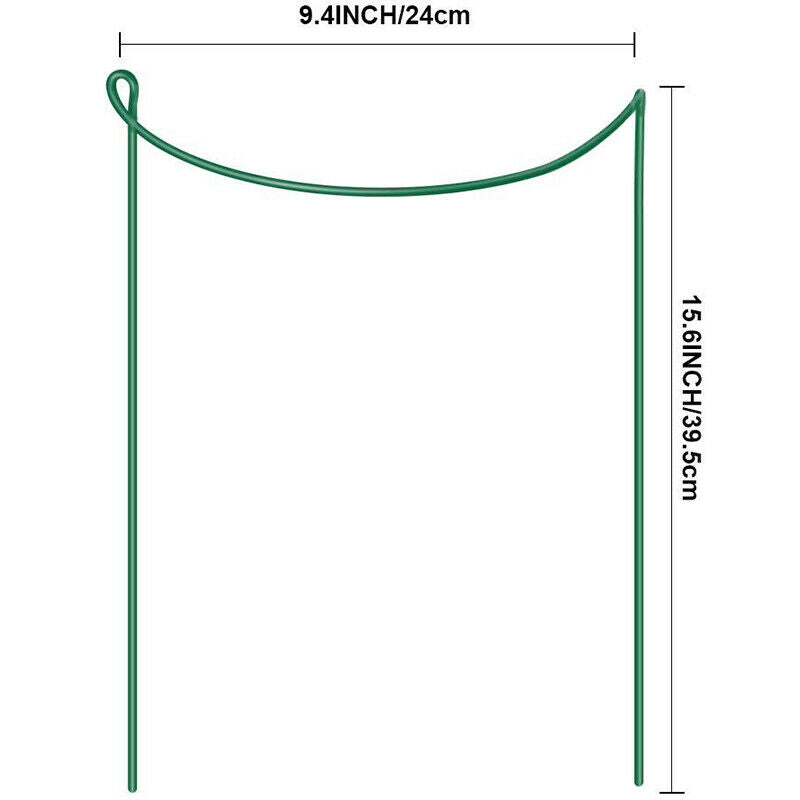 Garden Support Stake, 2-Pack Half Round Metal Garden Plant Supports, Garden