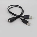 USB 2.0 A Male To 2 Dual USB Female Jack Y Split Hub Power Cord Adapter CMS
