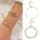 5 Pcs Easy Hook Fashion Crystal Bracelets For Women Golden Chain Bracelets Y9R3