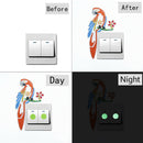 DIY Parrot Diamond Painting Luminous Light Switch Stickers Home Wall Decals