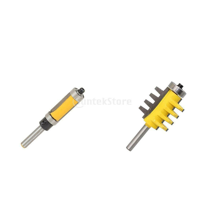 1/4-inch Shank Bearing Flush Trim Router Bit + 8mm Shank Finger Reversible Joint