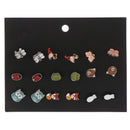9Pairs/set Fashion Mixed Shape Stud Earrings For Girls Children Gifts Jewel 3C