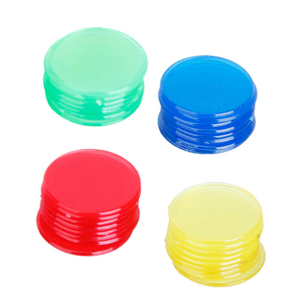 4 Colors Translucent Design Plastic Bingo Chips Markers Tokens for Bingo Cards