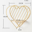 Metal Floating Shelf Organizer Geometric Home Bathroom Golden Heart Shaped
