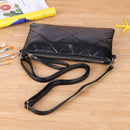 Black Rhombus Cosmetic Bag Large PU Zipper Handbag for Travel Makeup Tools