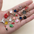 20x Enamel Mixed Random Send Alloy Pendant Charms Jewelry DIY Accessories Set H7