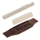 Left-Handed Folk Guitar Rosewood Saddle Bridge with Plastic Saddle Nut