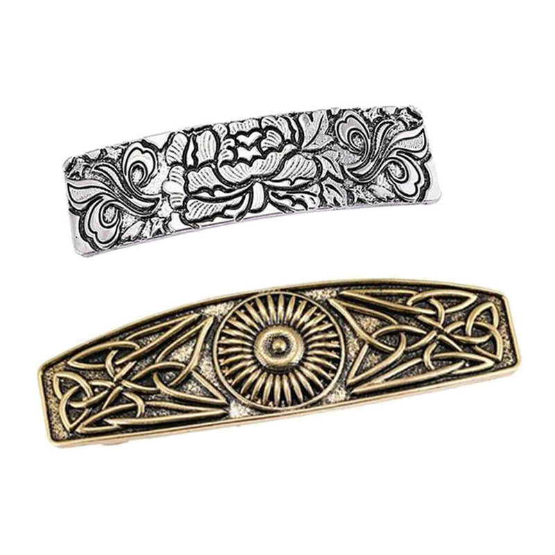 2pack Classic Barrette Celtic Large Hair Clip Clamp Clasp Hair Accessories
