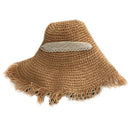 Collapsible Lace Strap Straw Hat Bow Wide Grass Female Summer Cap Beach Vis