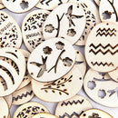50PCS Natural Wooden Cute Easter Egg Spacers Handmake Show Party Crafting Dec BX