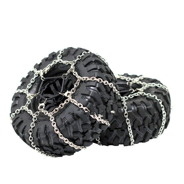 2Pcs Metal 120mm 1.9Inch Tires Snow Chain for 1/10 RC Rock Crawler Traxxas  I7F9