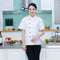 Unisex Denim Chef Jacket Coat Short Sleeves Shirt Kitchen Uniform Blue M