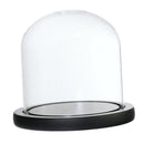 Glass Display Dome Cloche Bell Jar With Wooden Base for DIY Decor_Black E