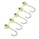 5pcs Jig Head Fishing Hooks Lure Weighted and Fast Sinking Luminous 6cm/21g