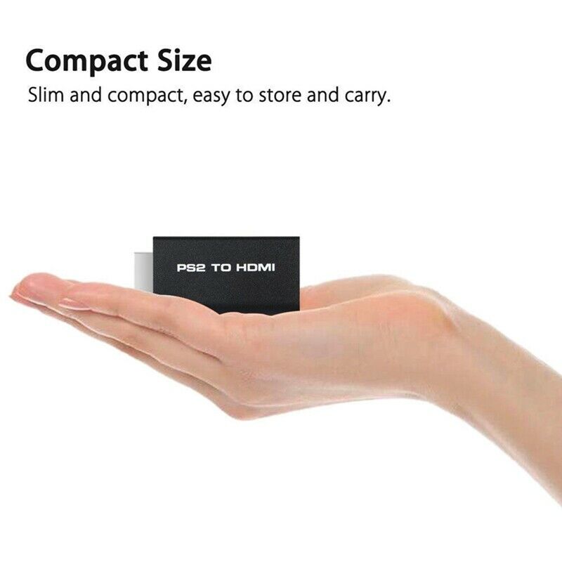 PS2 to HDMI Video Converter AV Adapter w/ 3.5mm Audio Output for HDTV Monit U1R4