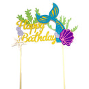 Starfish Mermaid Happy birthday Cake Toppers Cupcake Baby Shower DIY Gifts  JR
