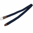 Male Female Belt Buckle Canvas Leather Belt Strap Waistband Elastic Navy Z1U3