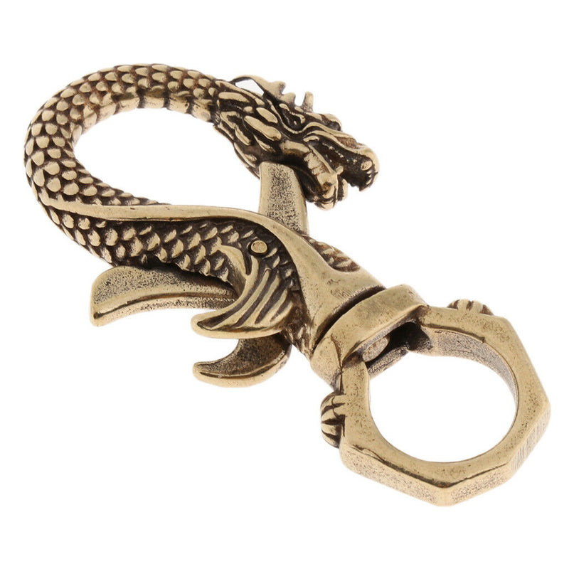 Retro Brass Keychain Dragon Shape Carabiner Keychain