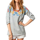 Women New Printed Long Sleeve Round Neck Loose T-shirt Casual Blouse XL