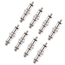 8x Double End Stud 1/4-Inch to 3/8" Male Adapter Converter for Light Stand