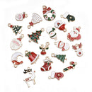 20x Alloy Enamel Mixed Christmas Charms Pendant Decor Crafts DIY Making Jewelry