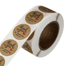 Kraft Paper Round Thank You for Celebrating with Us Stickers 500Labels/Roll C8O6