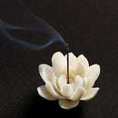 Ceramic White Lotus Incense Burner Home Decor Incense Stick Holder Aromather Hn