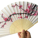 20pcs/lot elegant plum flower design bamboo folding fan wedding silk hand f J8B2