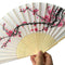 20pcs/lot elegant plum flower design bamboo folding fan wedding silk hand f J8B2