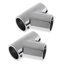 2 x Polished Boats Handrail Fitting - 60 Degree Hand Rail T/Tee 1-inch - 316