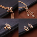 Crystal Necklace Bracelet Ring Earrings Tassel Bridesmaid Wedding Jewelry  3C