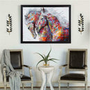 5D DIY Full Drill Diamond Painting Colorful Horse Cross Stitch Embroidery