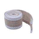2.5M Hemp Ribbon with Lace Trims Tape Rustic Wedding Decor G