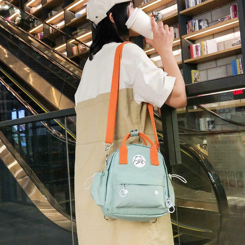 Animal Pattern Waterproof Backpacks Women Shoulder Crossbody Bags (Green)