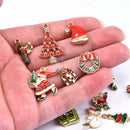 15 pcs Multi Style Enamel Plated Christmas Charms Pendants DIY Jewellery Making