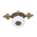 1 Pair Ceramic Door Drawer Cupboard Handle Pull Knobs Bronze Zine Alloy Bas W6K4