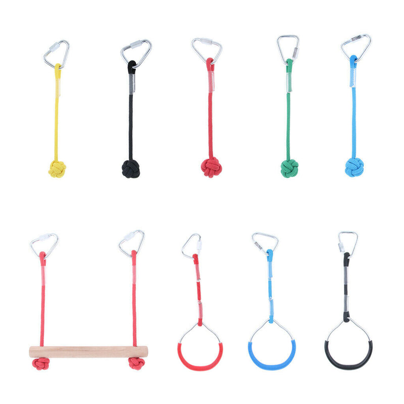 Heavy Duty Iron Playground Kids Gymnastic Rings Black