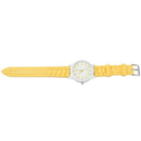 Ladies Watch Classic Gel Silicone Jelly watch (Yellow + White Face)