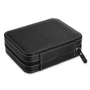 Black Zippered Watches Box Travel Case - Watch Organizer Collection - PU Le Q9G6