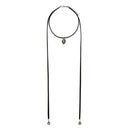 Gothic Black Velvet Choker Beads Charm Pendant Necklace Boho Long Chain