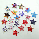 100x Star 2-holes Wooden Buttons for Sewing Kids Craft Christmas Decoration