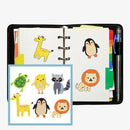 6pcs DIY Colorful Animal Self-Adhesive 5D Diamond Stickers Painting Kits