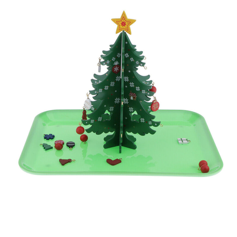 Creative Wood Building Blocks Christmas DIY Tree Set for Kids Children Men